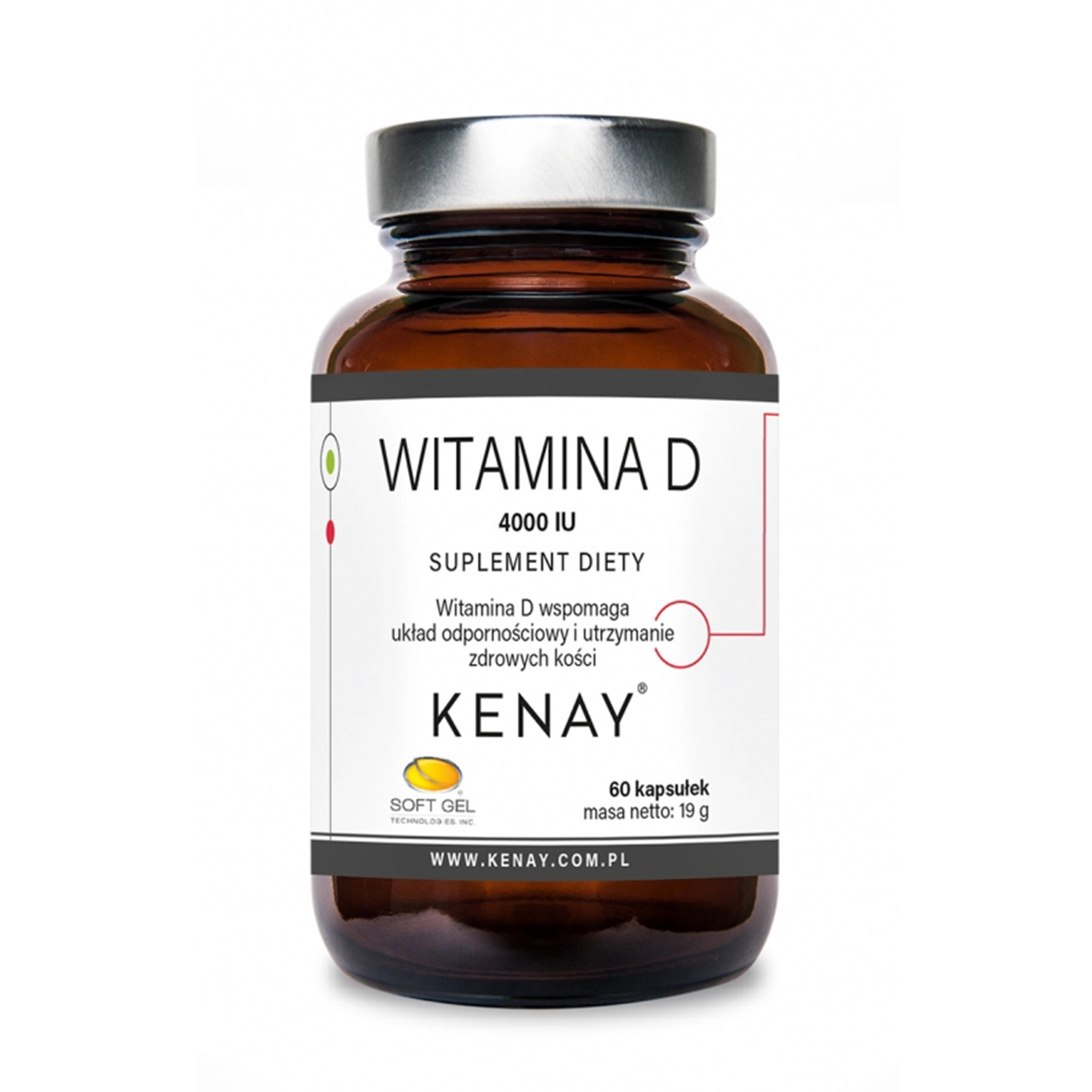 Witamina D3 4000 IU (60 kapsułek) – suplement diety Kenay