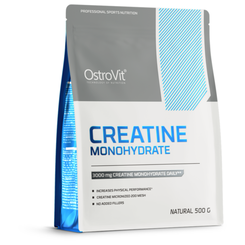 Opakowanie OstroVit Monohydrat Kreatyny 500 g - suplement diety w proszku