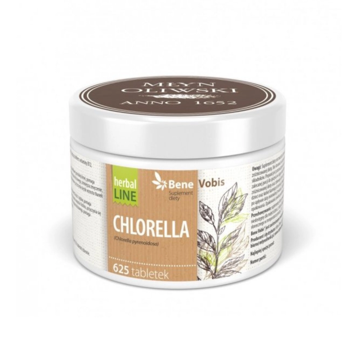 Opakowanie suplementu diety Chlorella Bene Vobis 625 tabletek