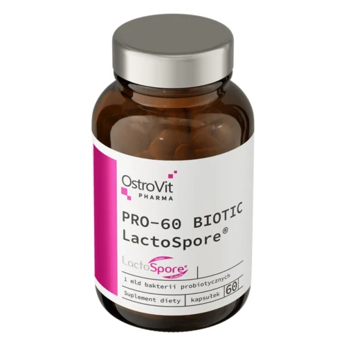 Opakowanie suplementu OstroVit PRO-60 BIOTIC LactoSpore® widziane z góry