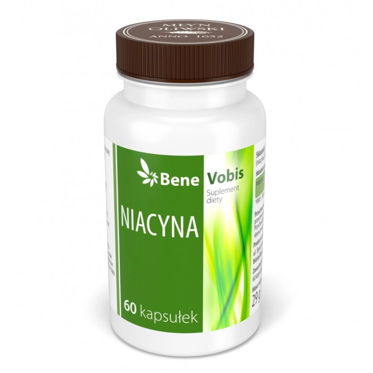 Bene Vobis Niacyna – Witamina B3 200 mg – 60 kapsułek