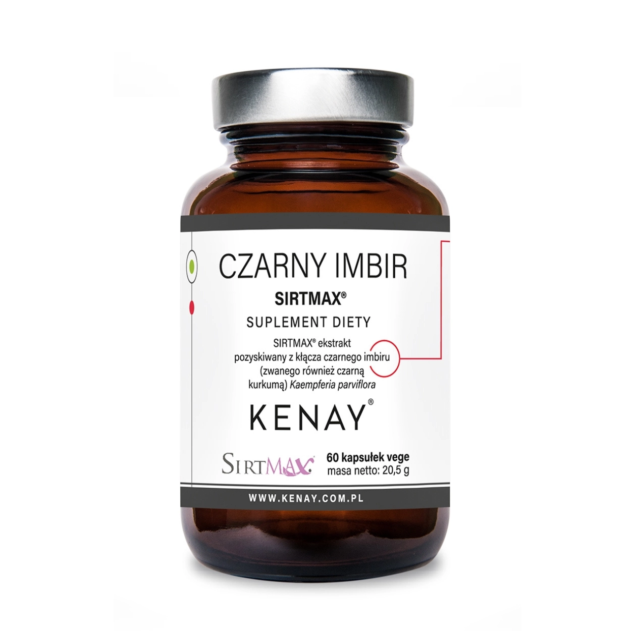 Czarny imbir SirtMax – suplement diety Kenay, 60 kapsułek