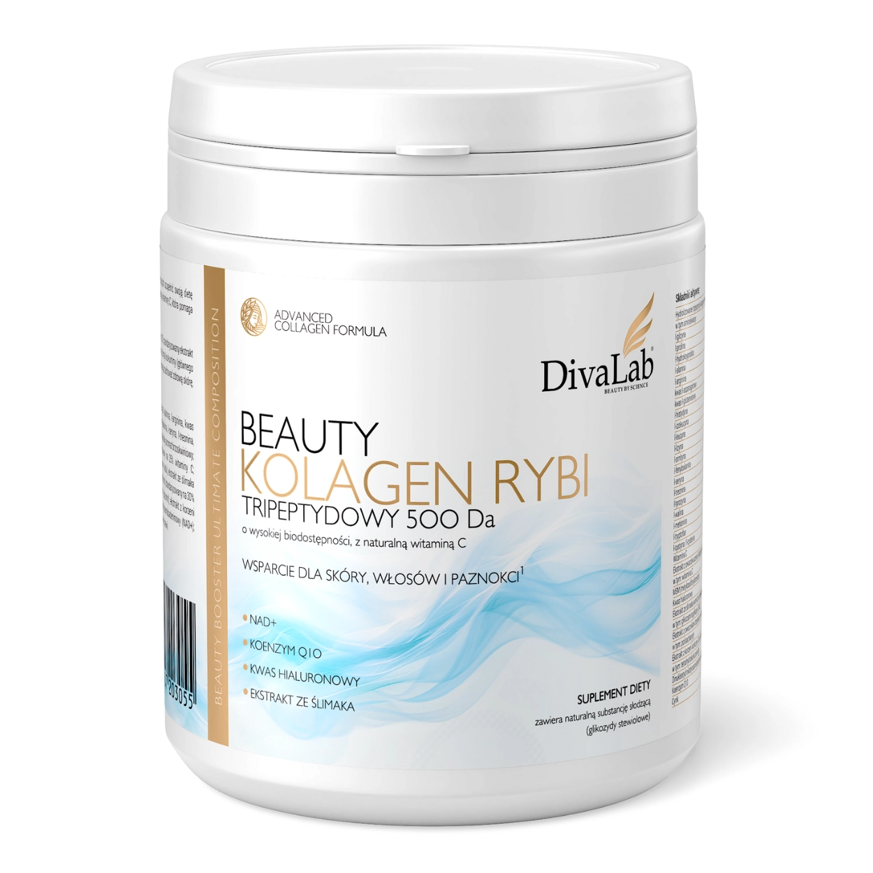 Tripeptydy kolagenu rybiego 500 Da ze śluzem ślimaka, NAD+, Q10 i kurkuminą nowej generacji