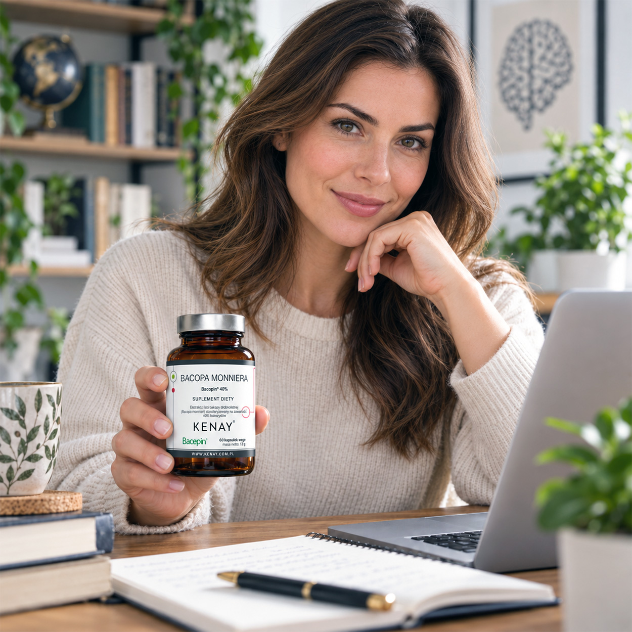 Bacopa monniera Bacopin 40% 60 kapsułek - Kenay na pamięć i koncentrację