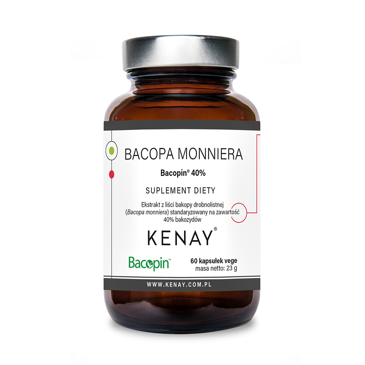 Bacopa monniera Bacopin 40% 60 kapsułek – Kenay